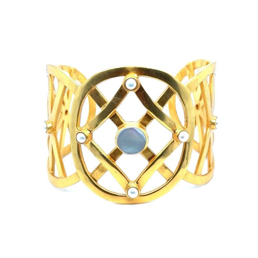 Julie Vos Lattice White Stones Cuff‎